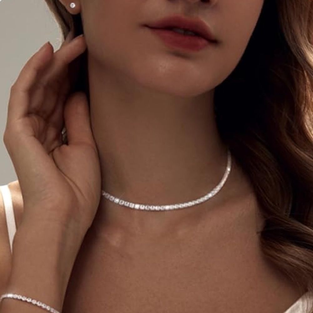 Tennis Bracelet, Earrings & Necklace Set
